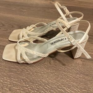 Caparros cream beaded dressy sandals, 8